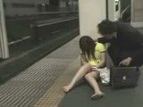 Drugged Japanese Chick Harassed In Subway By Old Pervert