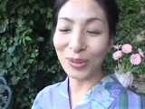 Japanese Mature Whore in Kimono Threesome